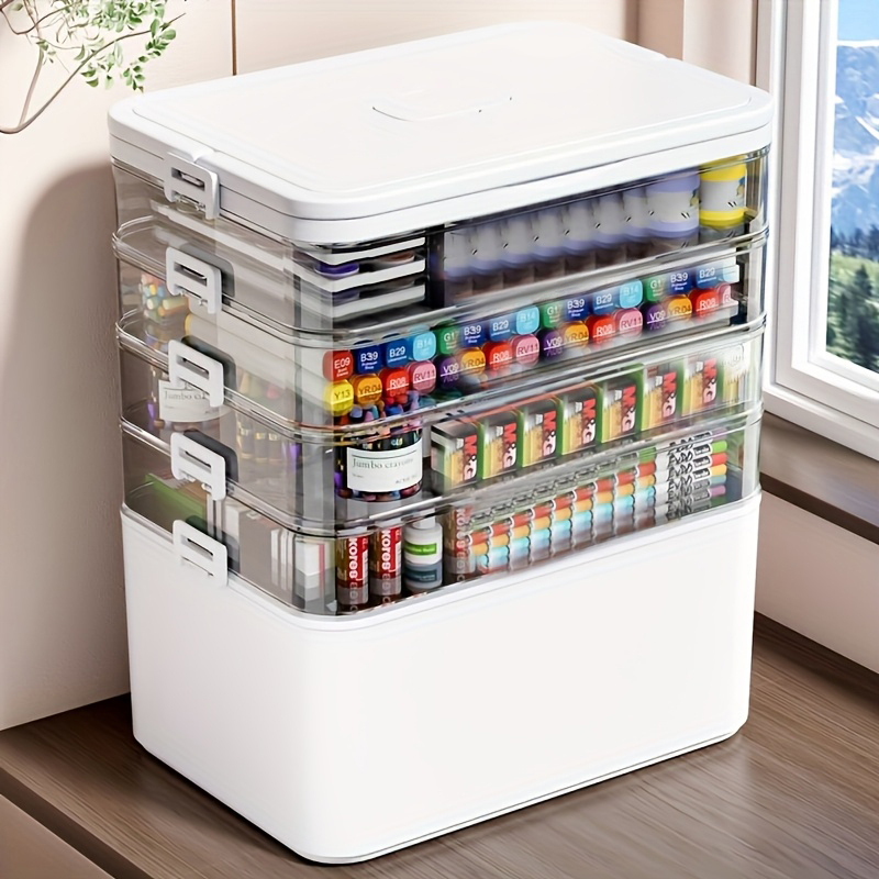 School Supplies - Multifunctional Multi-Layer Storage Box with Handle,