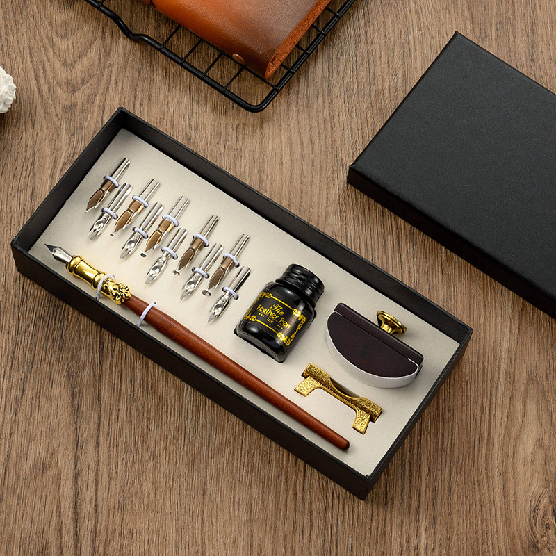 Writing Tools - Retro Wooden Stick Dip Pen Set