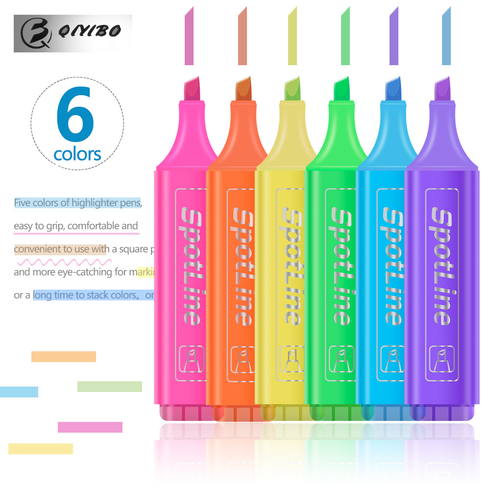 4/6 Pcs/set Pastel Flat Single - Pastel Highlighter Set Double Ended 评论和价格