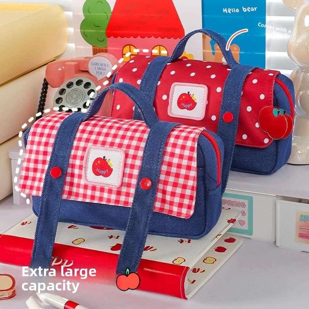 Denim Fruit Cowboy Pencil Case - Aesthetic Large Pencil Case Pouch 评论和价格