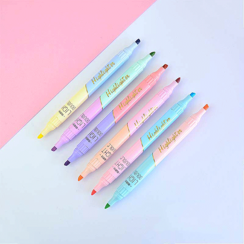 6 PCS Double Tip Highlighter P - Pastel Highlighter Set Double Ended 评论和价格