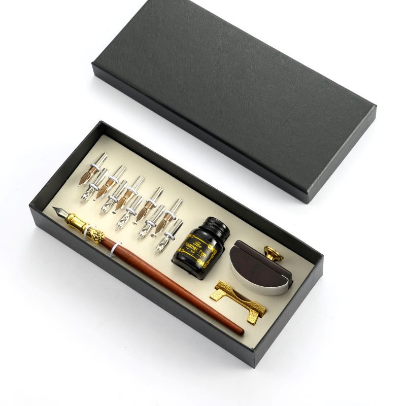 Retro Wooden Stick Dip Pen Set - Writing Tools 评论和价格