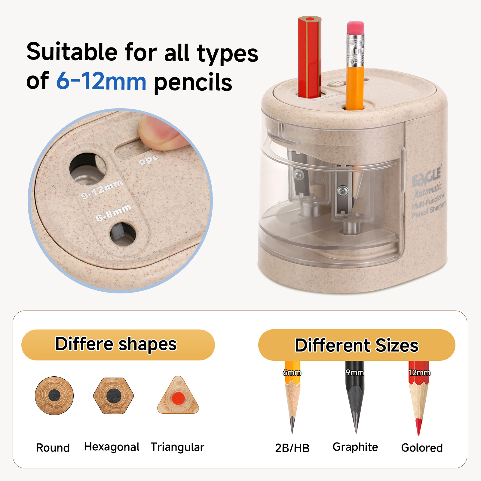 EAGLE Automatic Electric Penci - Electric Pencil Sharpener Usb 评论和价格