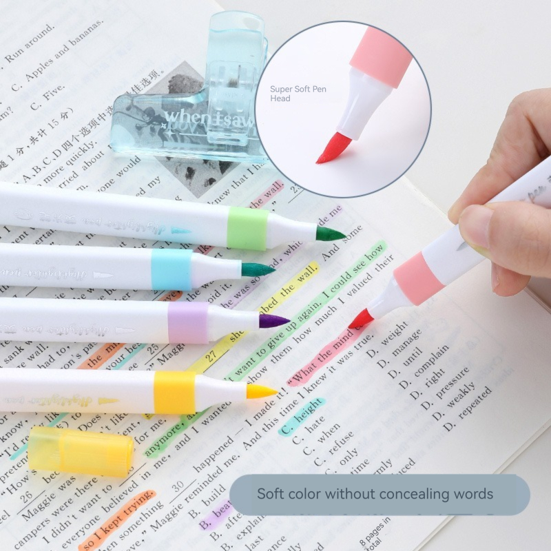 6 Colors Pastel Color Highligh - Pastel Highlighter Set Double Ended 评论和价格