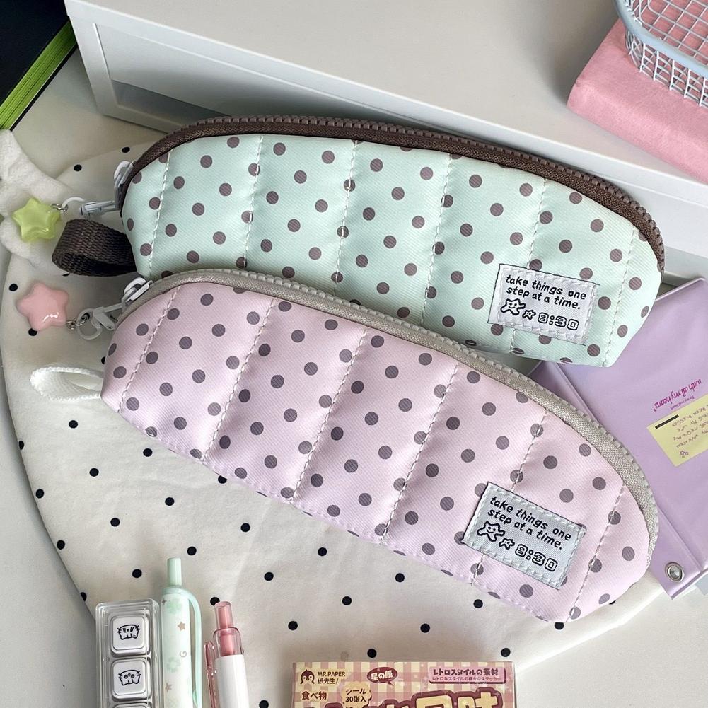 Aesthetic Polka Dot Pencil Cas - Aesthetic Large Pencil Case Pouch 评论和价格
