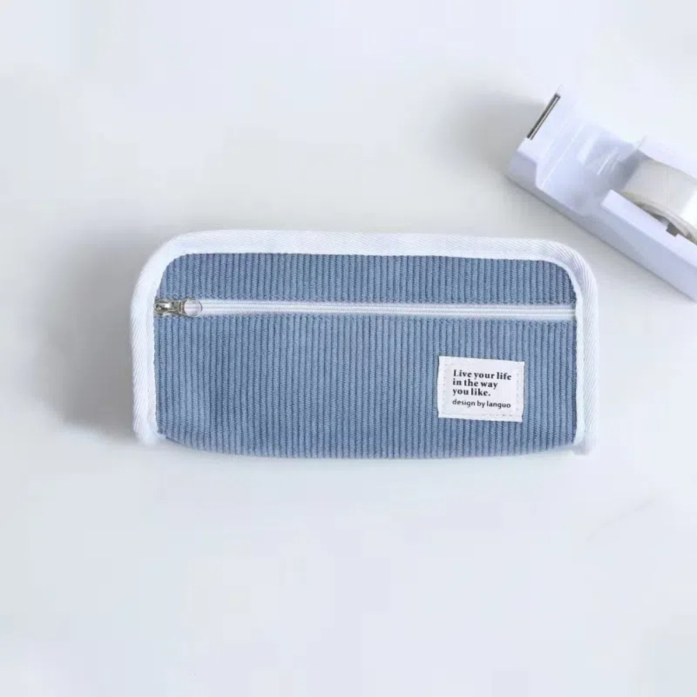 Pink Blue Grey Ins Stationery  - Aesthetic Large Pencil Case Pouch 评论和价格