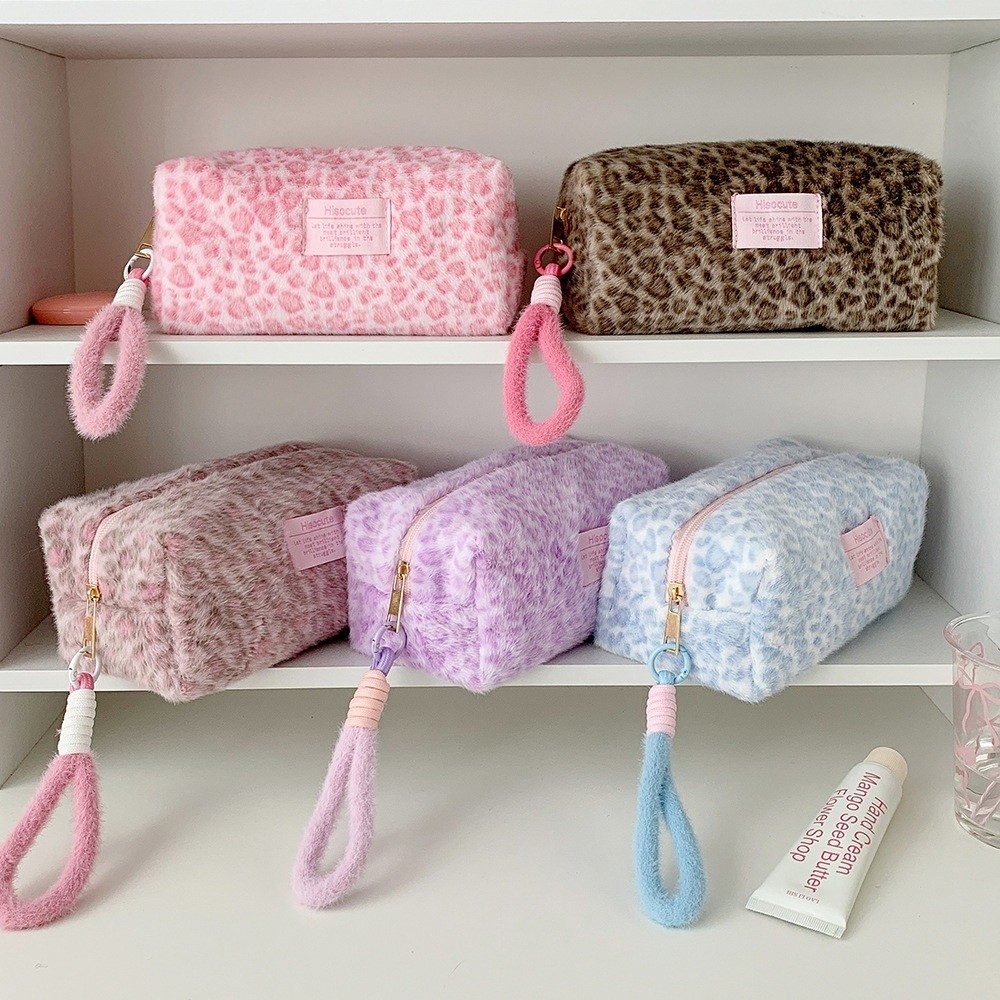 Pen Bag Leopard Stationery Bag - Aesthetic Large Pencil Case Pouch 评论和价格