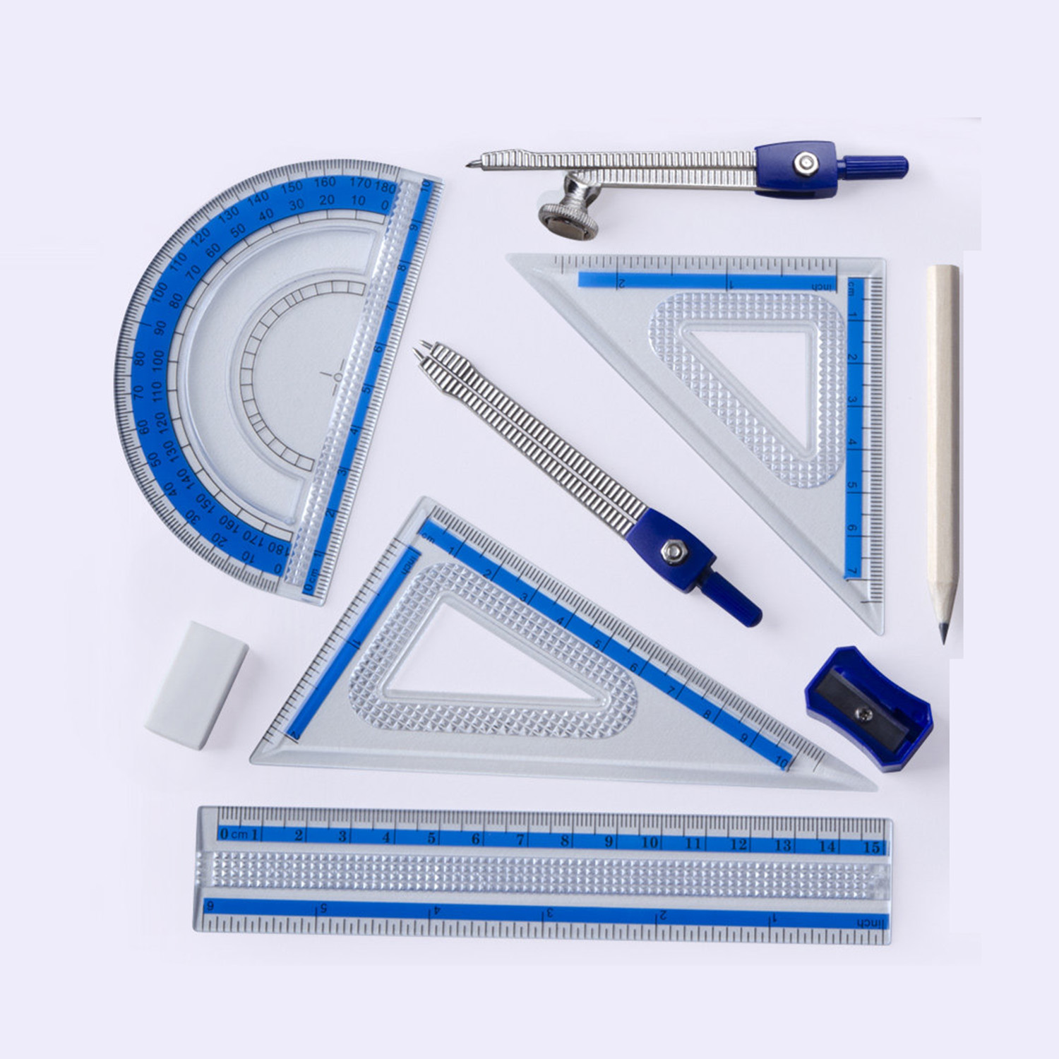 10 PCS Geometry Math Set Shatt - Math Geometry Set With Compass 评论和价格