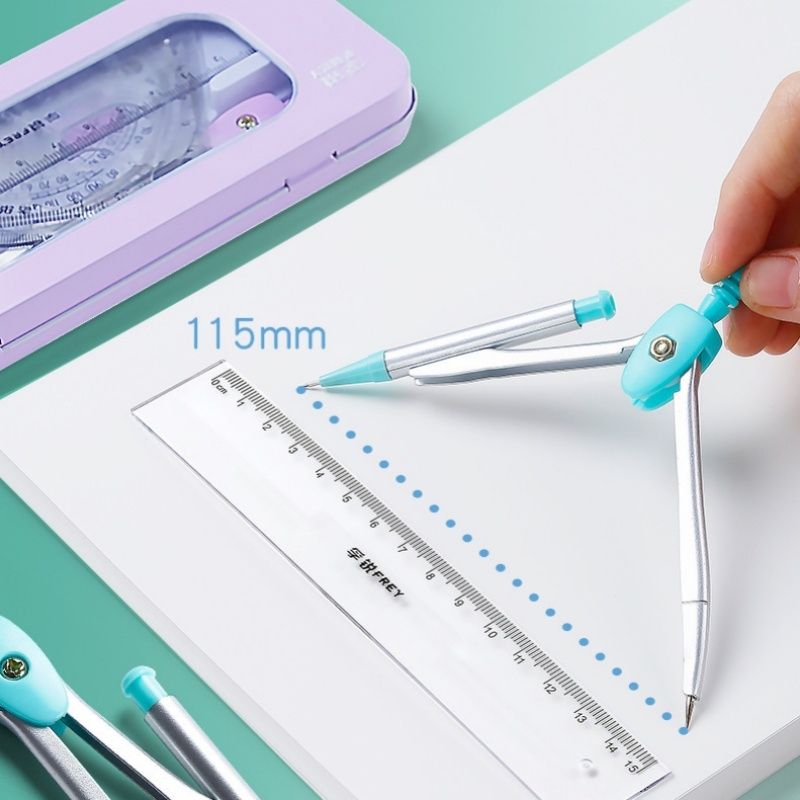 7 Pcs Mathematical Rulers Set  - Math Geometry Set With Compass 评论和价格