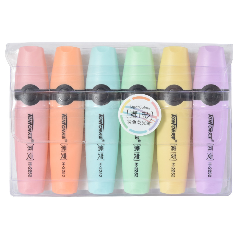 6 Pcs/set Highlighter Pastel C - Pastel Highlighter Set Double Ended 评论和价格