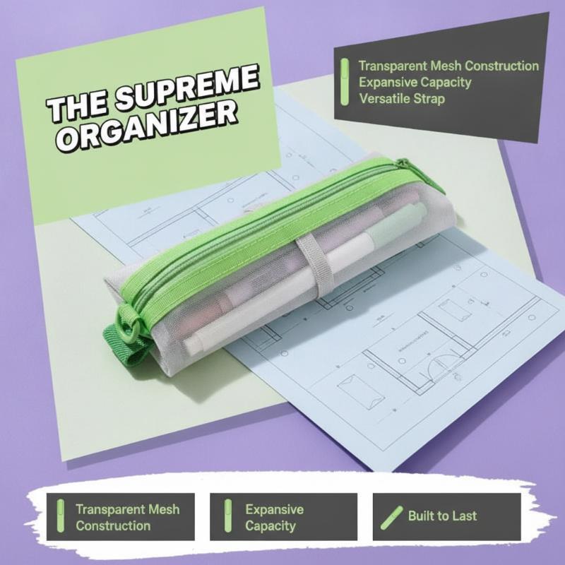 @*Transparent Mesh Pencil Pouc - Clear Mesh Pencil Pouch For Exam 评论和价格