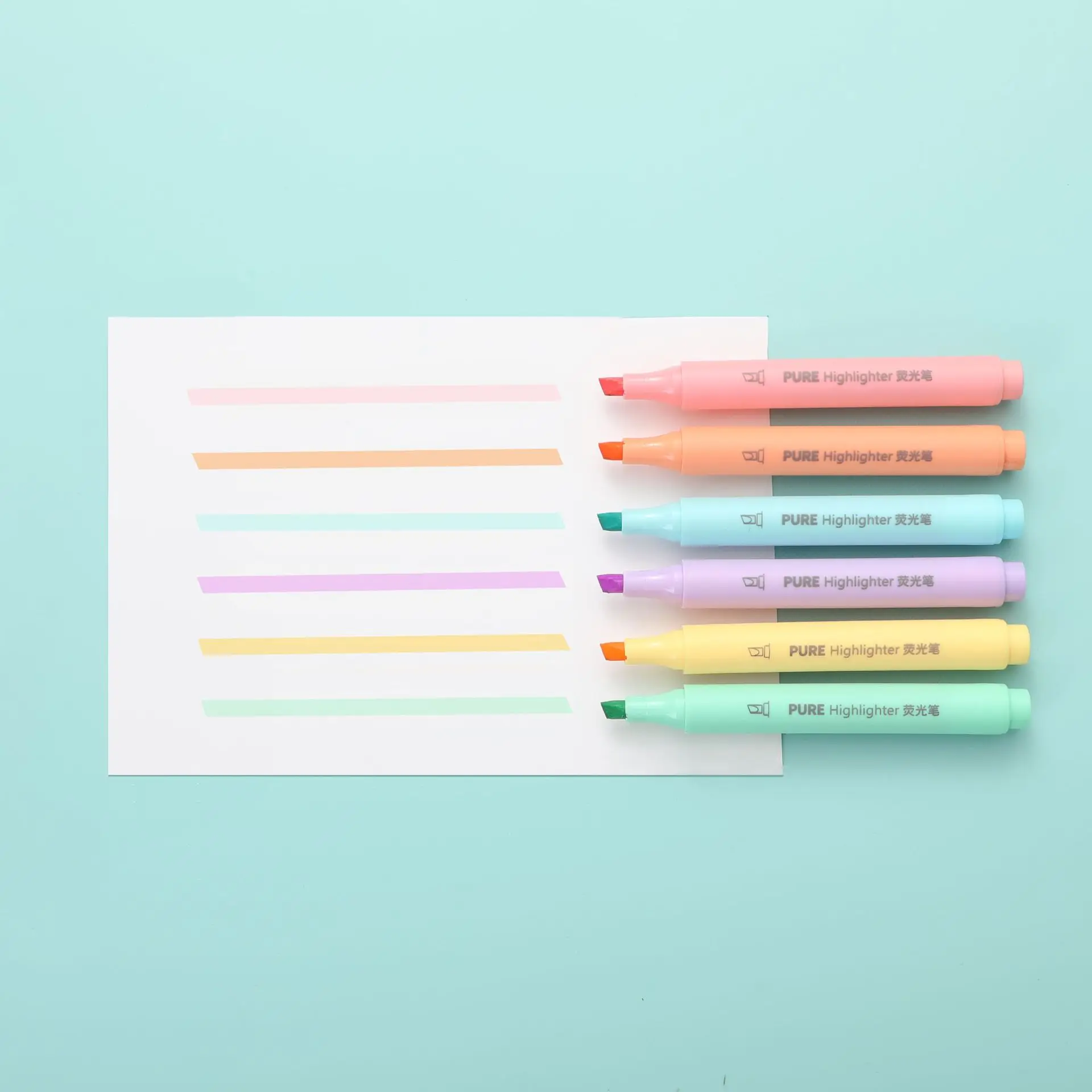 6Pcs/set Pastel Color Macaron  - Pastel Highlighter Set Double Ended 评论和价格