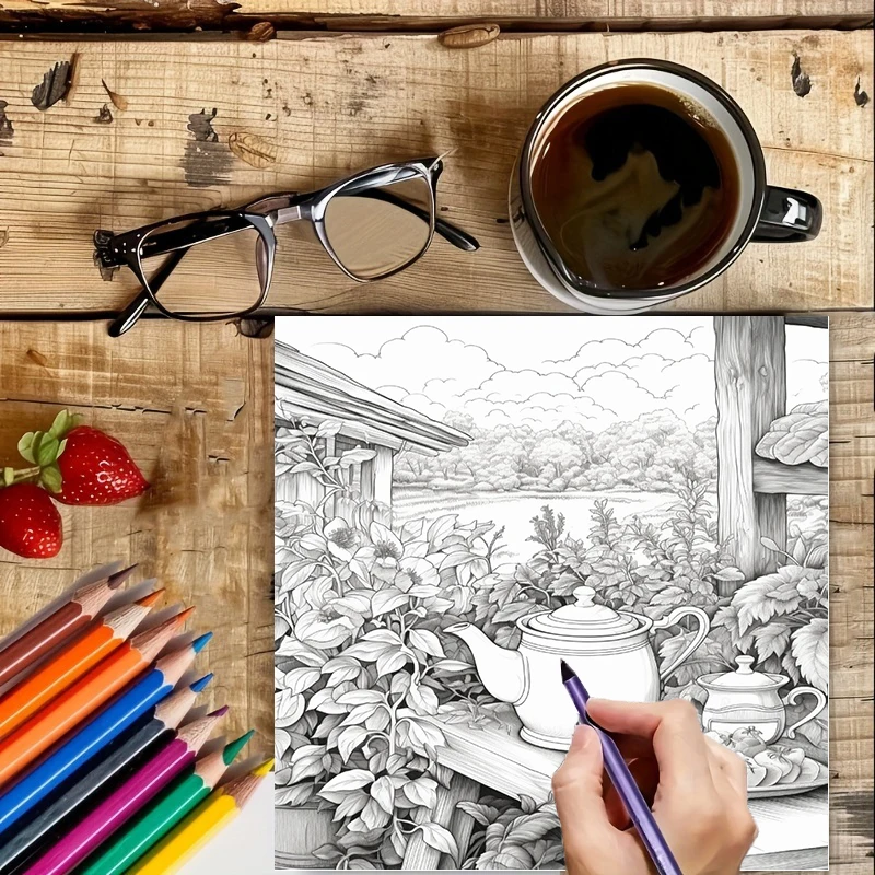 Tea In The Gardens Coloring Bo - School Supplies 评论和价格